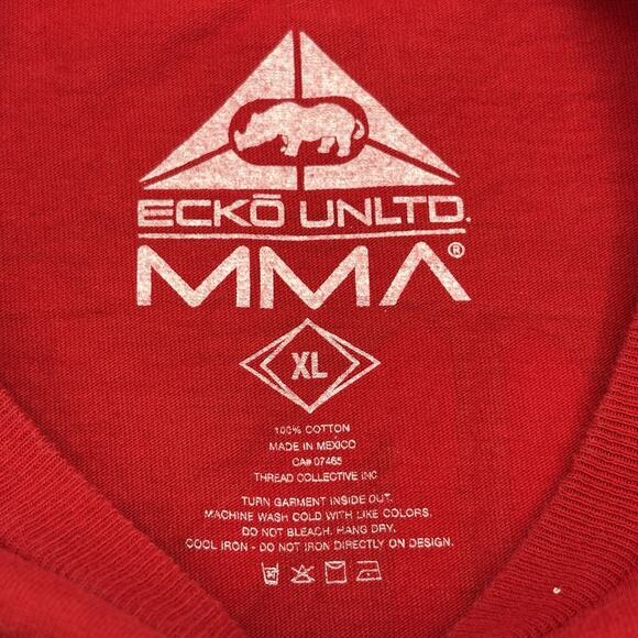 Ecko Unltd MMA Men’s XL Graphic T Shirt Y2K Red Short Sleeve Rawthentic Tee - Picture 4 of 14